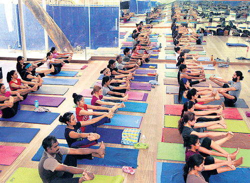 HEALTH CONSCIOUS A session in progress at Akshar Power Yoga Academy.