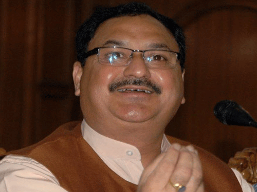 Jagat Prakash Nadda, 54, who has his roots in the RSS and its affiliates, was Sunday inducted into the union cabinet led by Prime Minister Narendra Modi. DH Photo