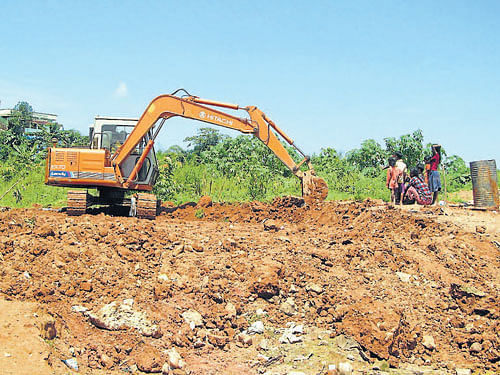 The proposed land identified for the construction of private bus shelter in Madikeri. dh photo