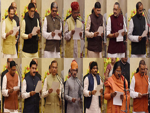 Portfolios of the new Union Ministers sworn in earlier today were not announced till late tonight. PTI Photo