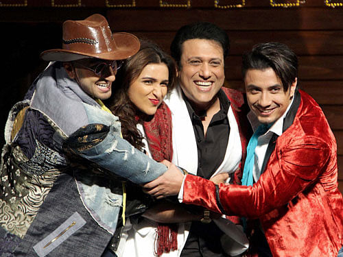 Bollywood actors Ranveer Singh, Parineeti Chopra, Govinda and Ali Zafar during the song launch of film Kill Dil. PTI file photo