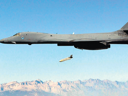 Smart or unpredictable?: A Long Range Anti-Ship Missile prototype, launched by a B-1 bomber, is designed to manoeuver without human control. As these weapons become smarter and nimbler, critics fear, they may become increasingly difficult for humans to defend against. nyt