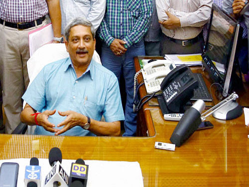 'Losing the lives of five naval personnel and the ship in less than one year is unacceptable,' Parrikar told reporters. PTI photo