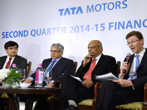 Tata Motors reported 7.08 per cent decline in consolidated net profit for the second quarter ended September 30, 2014 at Rs 3,290.86 crore compared to Rs 3,541.86 crore in the same quarter of the previous fiscal. AP Photo