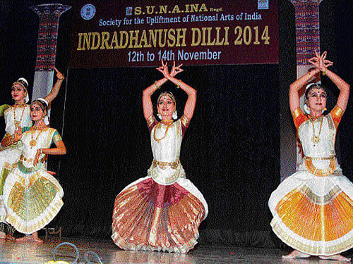 in form Young dancers perform during Bal Kala Utsav, a part of the five-day long 'Indradhanush Dilli 2014' festival.