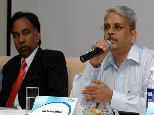 Infosys' co-founders, S D Shibulal and S Gopalkrishnan, today launched Axilor Ventures, a business incubator and platform for supporting innovation and entrepreneurship.DH File Photo
