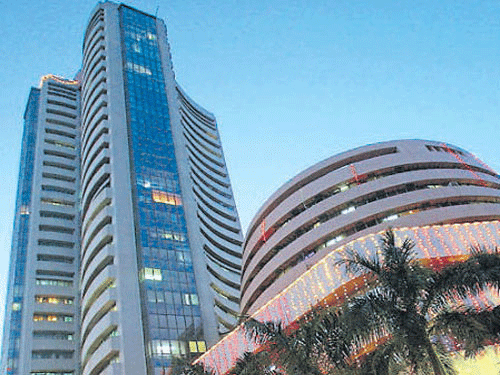 The benchmark BSE Sensex climbed to a new record-high of 28,294.01 in opening trade today as investors indulged in enlarging positions amid continued overseas capital inflows and positive economic data. DH file photo