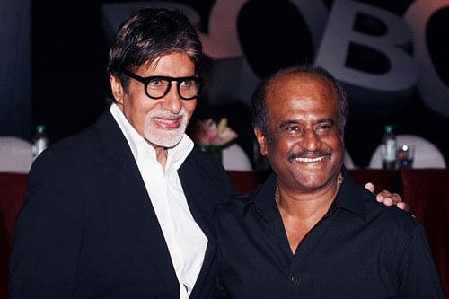 The 45th edition of the IFFI, which gets underway Thursday, is all set to host a coming together of two celestial objects, Rajnikanth and Amitabh Bachchan. PTI File Photo
