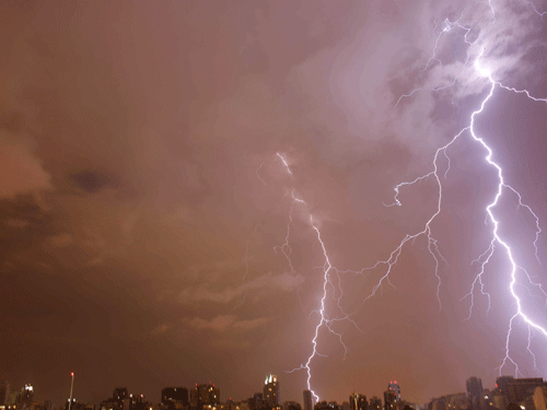 Researchers in Britain have found that the country experienced around 50 percent more lightning strikes during the last five years as the Earth's magnetic field was bent by the Sun's own magnetic field. AP file photo. For representation purpose