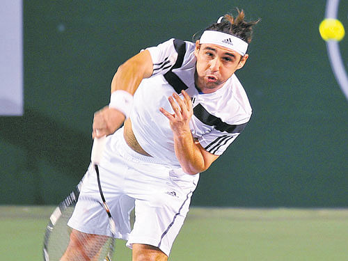 Marcos Baghdatis kept his nerve to win two tie-breaks to take Pune Marathas home in a thriller against Bangalore Raptors in their Champions Tennis League (CTL) clash here at the KSLTA Courts on Thursday.