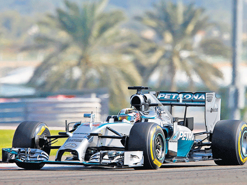 Lewis Hamilton of Mercedes surged ahead of his rivals in the two free  practice sessions of the season-ending Abu Dhabi Grand Prix on Friday. Reuters Photo