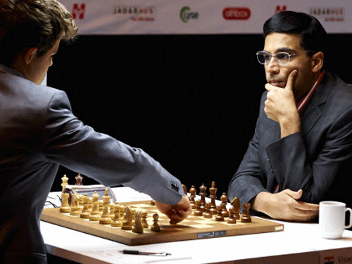 Trailing by a full point with just two games remaining, Indian chess ace Viswanathan Anand would desperately need a victory to stay afloat against Norwegian Magnus Carlsen in the World Championship match here tomorrow. AP file photo
