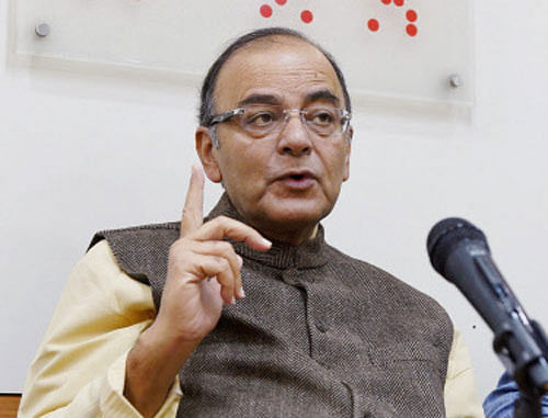 Union Finance Minister Arun Jaitley during an interaction with PTI Journalists. PTI Photo