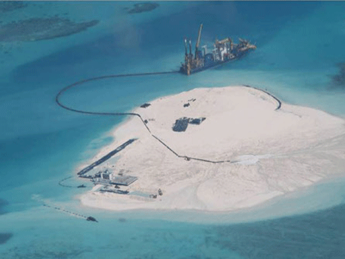 Satellite images show China is building an island on a reef in the disputed Spratly Islands large enough to accommodate what could be its first offshore airstrip in the South China Sea, a leading defence publication said on Friday. Ap file photo for representational purpose only
