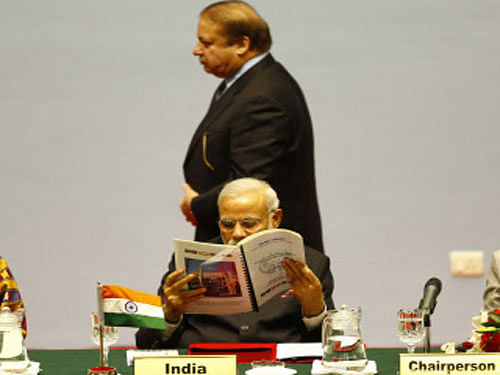 A thaw in the Indo-Pak ties remained a distant dream on Wednesday as Prime Minister Narendra Modi and his Pakistani counterpart M Nawaz Sharif cold-shouldered each other though they shared the dais at the inaugural session of the 18th summit of South Asian Association for Regional Cooperation (Saarc) here.  PTI Photo