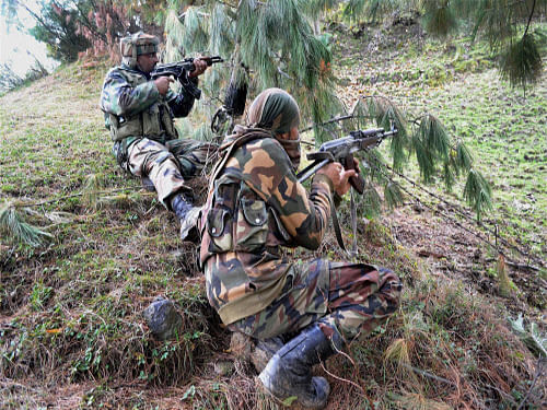 Ten people, including four civilians, were killed in fierce gun battles in Jammu and Kashmir Thursday when security forces took on infiltrating guerrillas, just a day ahead of Prime Minister Narendra Modi's visit to the state, officials said.