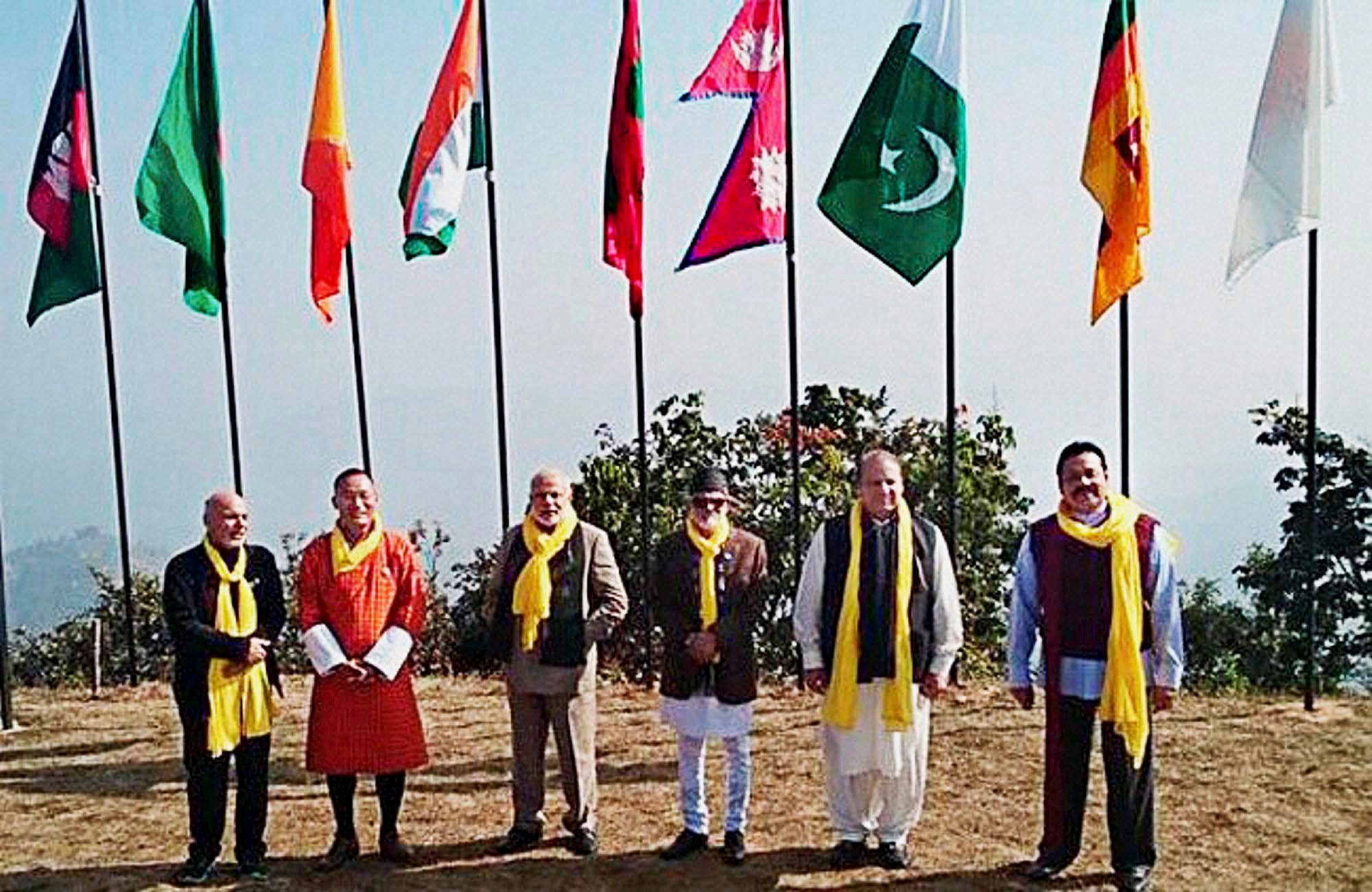 Saarc leaders on Thursday renewed their commitment to achieve South Asian Economic Union in a phased and planned manner through a Free Trade Area, a Customs Union, a Common Market, and a Common Economic and Monetary Union. PTI photo