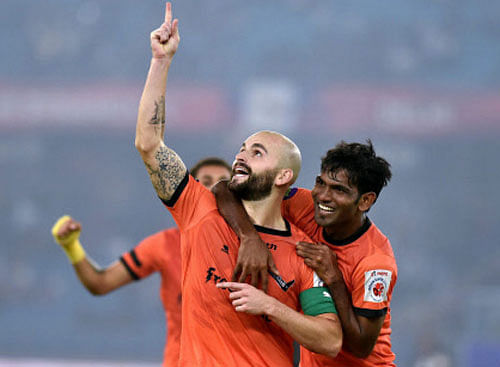 Delhi Dynamos put up a concerted effort to outclass Mumbai City FC 4-1 in the India Super League encounter at Jawaharlal Nehru Stadium on Friday. PTI File Photo
