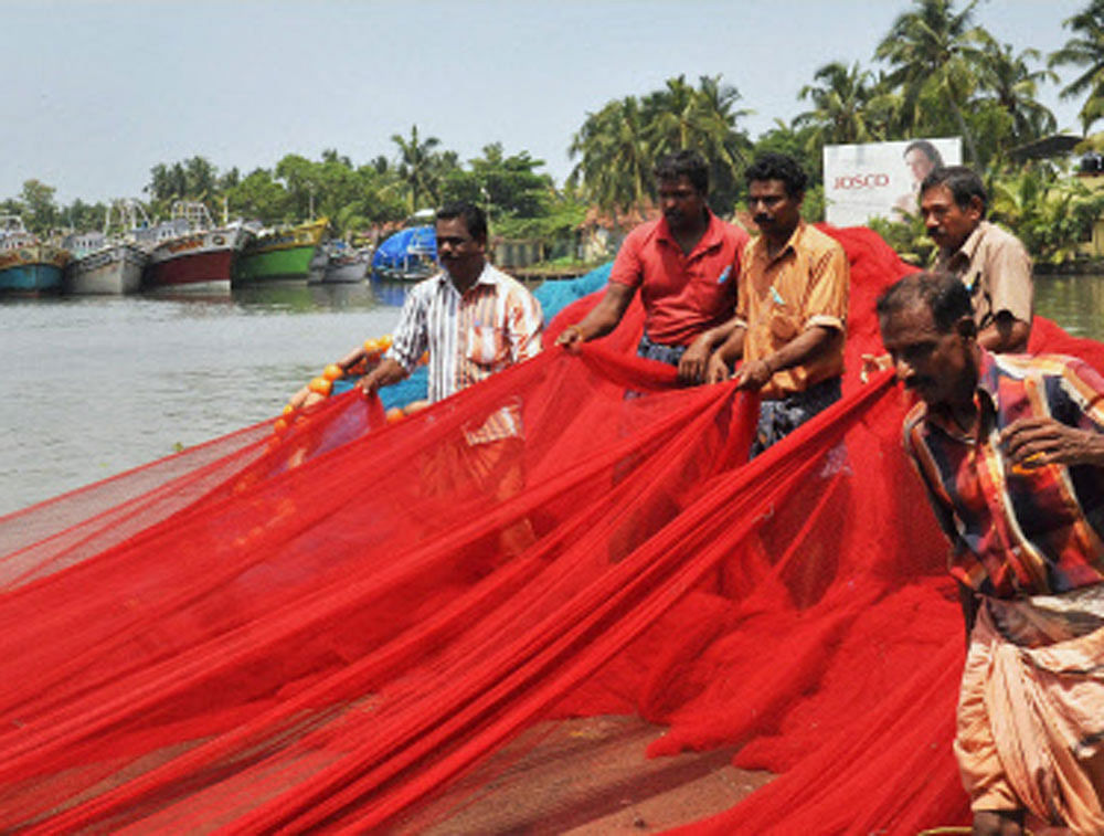Four Indian fishermen from a village in Nagapattinam district were arrested by Sri Lankan Navy after they strayed into Lankan waters. PTI File Photo For Representation purpose Only