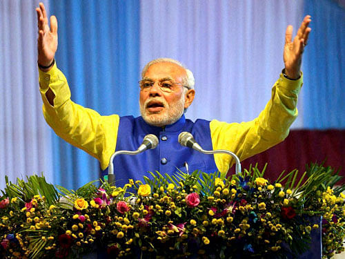 Advocating the concept of SMART policing, Modi said a country which has an efficient intelligence network does not need any arms and ammunition to run the government. PTI Photo