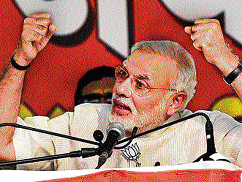 The ruling National Conference (NC) on Sunday filed a complaint with the Election Commission (EC) against the BJP and Prime Minister Narendra Modi for his 'wild, unsubstantiated and defamatory' accusations against the NC leadership during his recent speeches in Jammu. PTI file photo