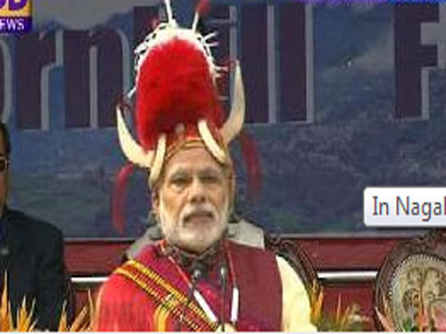 Prime Minister Narendra Modi on Monday greeted Nagaland on its statehood day, and announced scholarship schemes that is expected to benefit about 10,000 northeast students. Screen grab