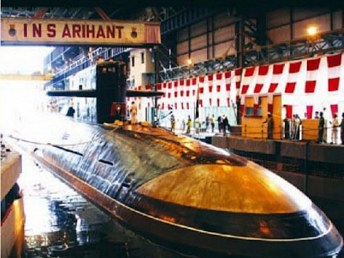 As the first indigenous nuclear submarine Arihant is getting ready for sea voyage, work has begun inside a closely guarded naval dockyard in Visakhapatnam for the 'assembly' of another nuclear reactor to propel the second N-powered submarine. DH file photo