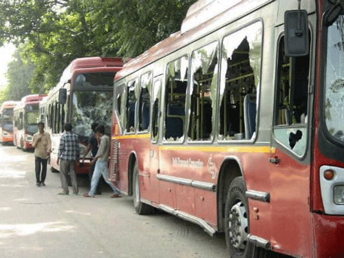 Upholding the sentence of a Delhi Transport Corporation (DTC) bus driver in a rash driving case, a court here Wednesday said drivers of commercial vehicles were duty bound to control what they drive. A vandalised DTC buses after the death of the student at Govind Puri in New Delhi. PTI file photo