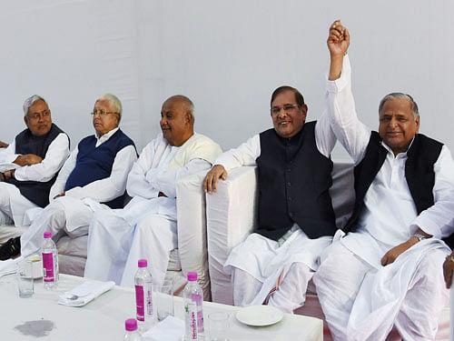 In a move aimed at consolidation of opposition forces, six constituents of the erstwhile Janata Parivar will soon become one party. PTI File Photo