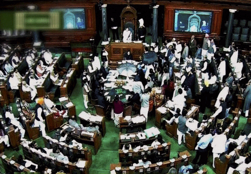 Disruptions continued in the Lok Sabha for the third successive day Thursday over Minister Sadhvi Niranjan Jyoti's abusive remark with the opposition demanding a statement by Prime Minister Narendra Modi on the issue. PTI file photo