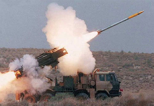 An advanced version of the indigenously developed Pinaka Mark-II rocket was successfully test fired today from a defence base in Odisha using a multi- barrel launcher. For representational purpose .Photo courtesy :http://www.military-today.com