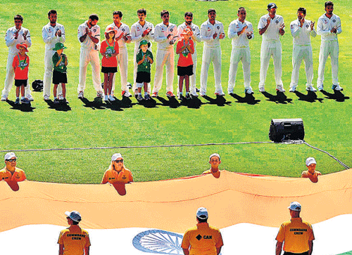 Indian cricketers paying tribute to Phil Hughes