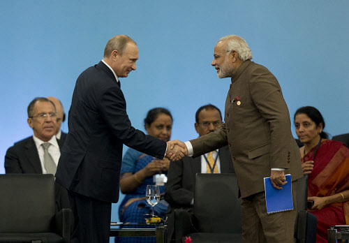 Prime Minister Narendra Modi and Russian President Vladimir Putin are set to meet on Thursday amid expectations of increased bilateral cooperation between New Delhi and Moscow in the oil and natural gas sector. AP file photo