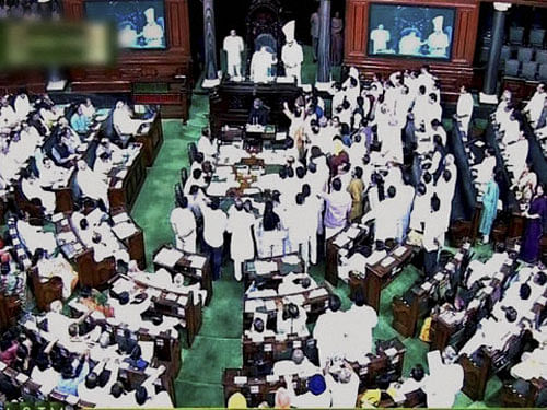 Uproar continued in the Lok Sabha Thursday with almost all opposition parties demanding the suspension of the question hour and a discussion on the Agra 'conversions'. PTI file photo