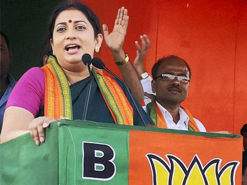 HRD Minister Smriti Irani today dismissed as baseless and inaccurate a media report suggesting that schools would remain open on December 25 to observer 'Good Governance Day'. PTI file photo