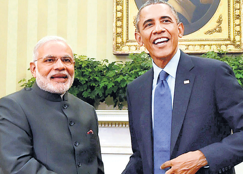 Prime Minister Narendra Modi with US President Barack Obama at the White House in Washington. PTI FIle photo