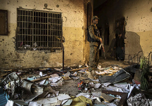 Ladyluck favoured a 14-year-old student who survived miraculously after being hit on the forehead by a bullet fired from point blank range by a Taliban militant in the school massacre here that killed 148 people, mostly children. Photo: Reuters
