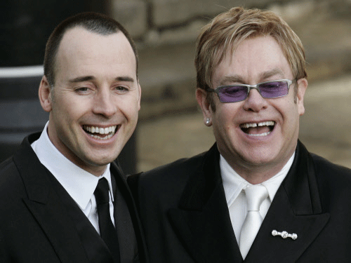 pop star Elton John, right, and his longtime partner David Furnish. AP file photo