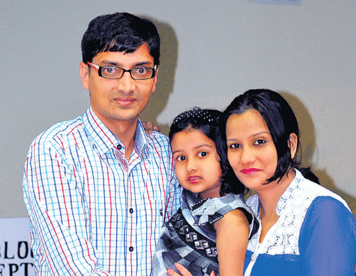 Happy Anand Jain and Niki with daughter Tanvi.