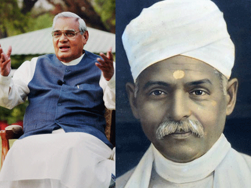The Centre has decided to confer Bharat Ratna, India's highest civilian honour, on former prime minister Atal Bihari Vajpayee and Pandit Madan Mohan Malaviya, the freedom fighter who founded the Benaras Hindu University. PTI/combo image