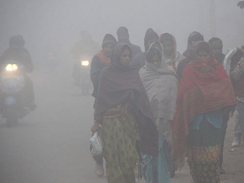 A cold wave continued to shiver people across Uttar Pradesh Thursday as the mercury dropped at most places. Eighteen people died due to intense cold taking the toll to 70. PTI file photo