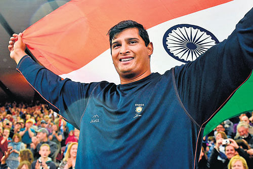 Ending a drought: Vikas Gowda became the first Indian male athlete to win a Commonwealth Games gold in 56 years. AP