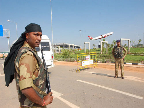 Security around the country's airports has been stepped up after intelligence agencies warned of a possible hijack attempt. DH file photo