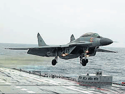 A pair of Russian-origin naval MiG-29K fighters will fly overhead US President Barack Obama on the Republic Day, making their maiden appearance on the annual display of India's military might.