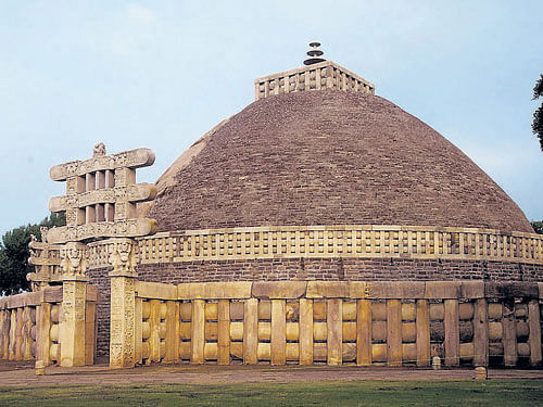 built over relics Sanchi Stupa in Madhya Pradesh. Photos by author