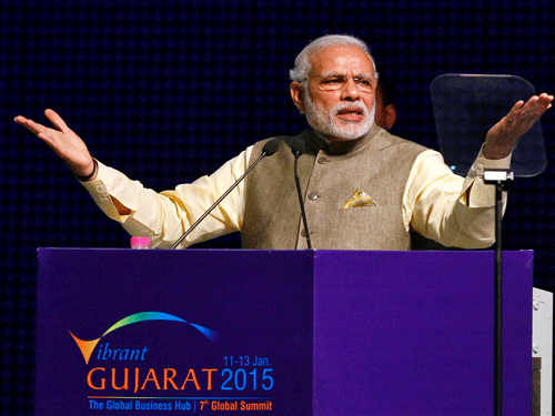 Prime Minister Narendra Modi scaled his idea of Vibrant Gujarat to that of Vibrant India. Reuters Photo