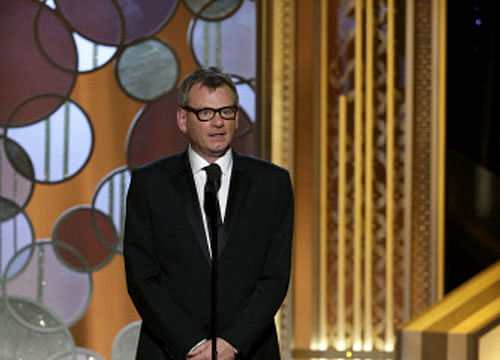 Theo Kingma, president of Hollywood Foreign Press Association, received a standing ovation when he made a speech touching on the recent Paris attacks. Photo: Reuters