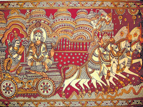 enchanting canvas An exquisite and intricate 'kalamkari' art work.