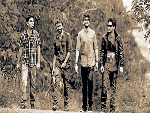 sounding good Sajith Satya, Ameeth Thomas, Joshua Mark Raj and Shashank  Vijay of the band Junkyard Groove. Photo by Siddharth Mudaliar