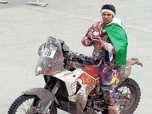 Pioneer! India's C S Santosh finished 36th among the 79  bikers who completed the Dakar Rally in Buenos Aires. The event concluded on Saturday.